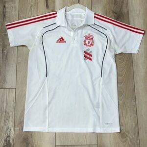 Adidas Liverpool Football Club Polo Shirt White Size Small